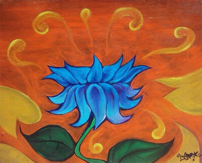 Lotus - Orange and Blue