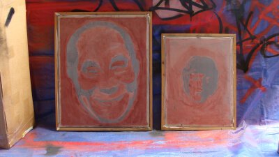 Silk Screens of John Lennon and the Dalai Lama